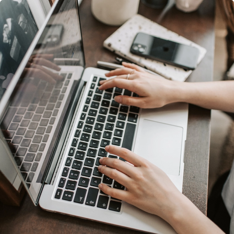 Search engine optimization (SEO) work on a laptop