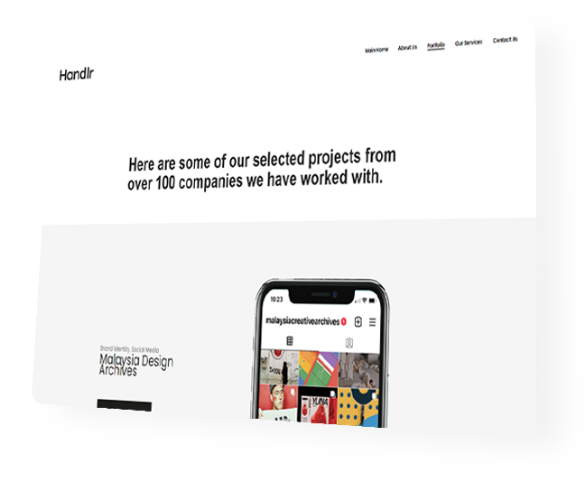 Website design mockup showcasing a Spacebar client portfolio